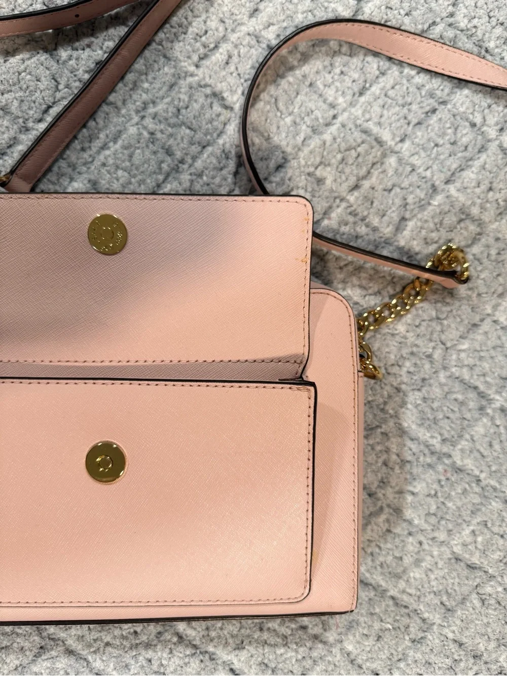 Michael Kors Blush Pink Leather Chain-Strap Crossbody